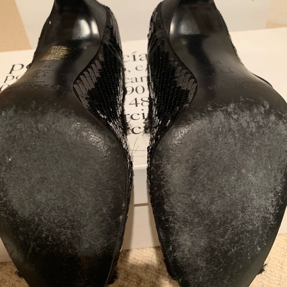 Pedro Garcia Melany black sequin peep toe pump - Picture 6 of 11